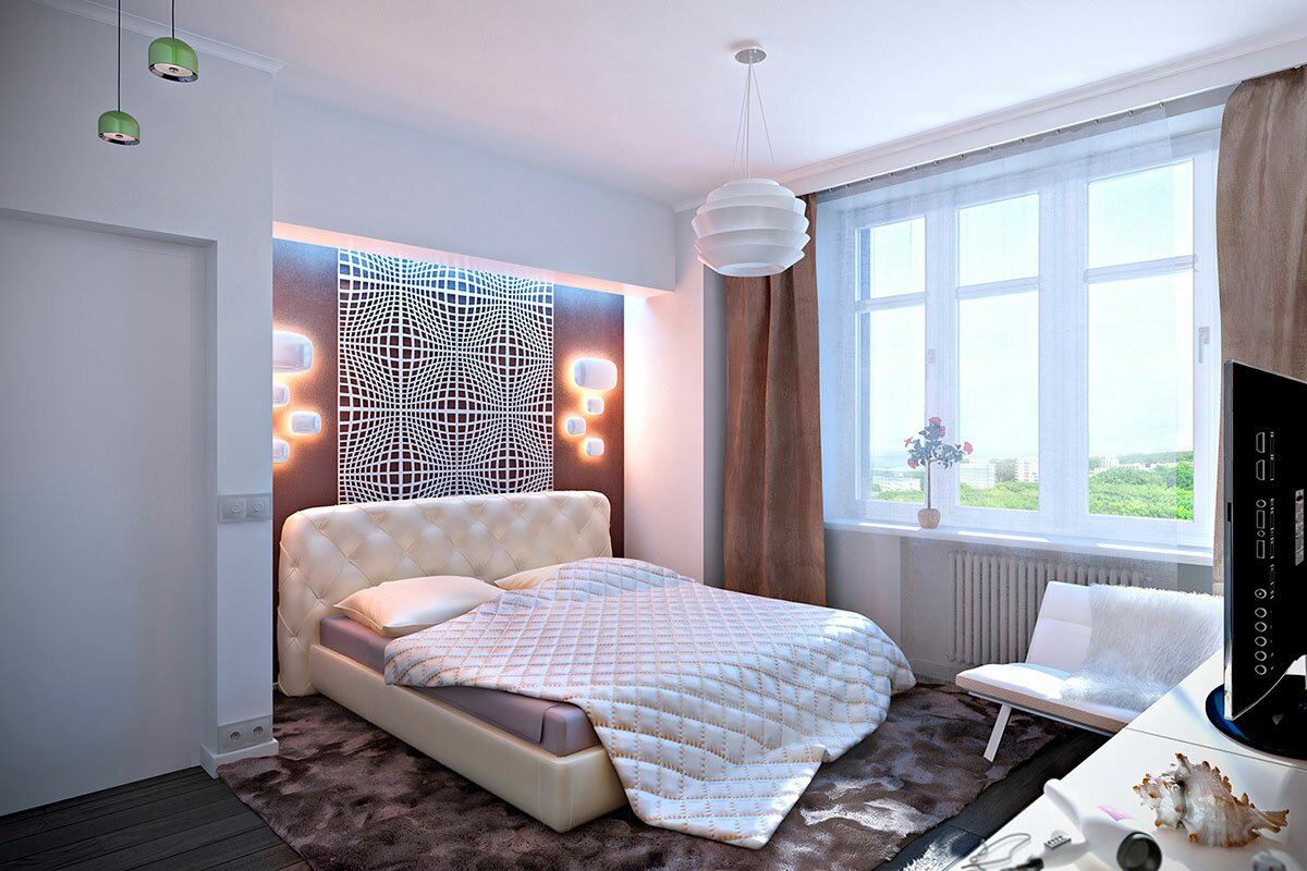 Дизайн интерьера спальни в стиле минимализм АБВ интериорс ABV Interiors Артем Болдырев
